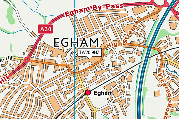 TW20 9HZ map - OS VectorMap District (Ordnance Survey)