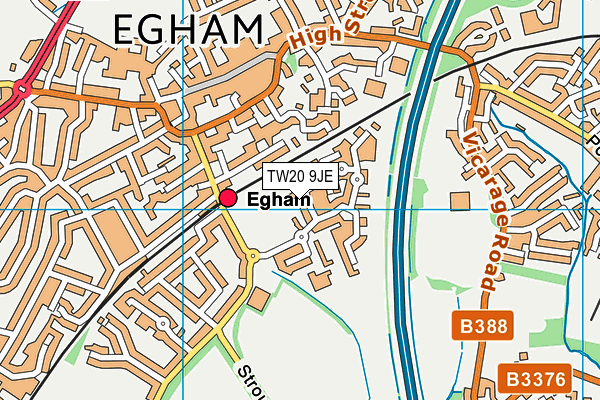 TW20 9JE map - OS VectorMap District (Ordnance Survey)