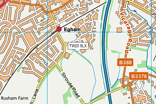 TW20 9LX map - OS VectorMap District (Ordnance Survey)
