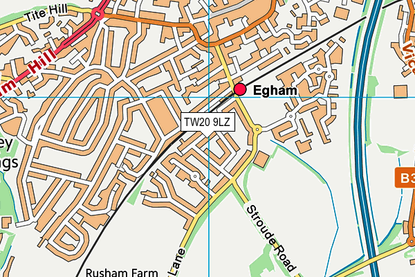 TW20 9LZ map - OS VectorMap District (Ordnance Survey)