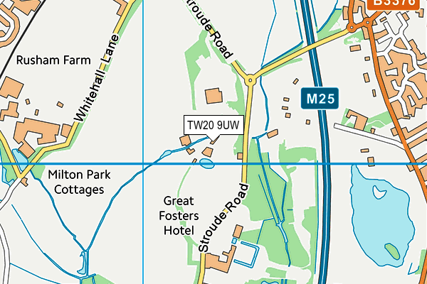 TW20 9UW map - OS VectorMap District (Ordnance Survey)