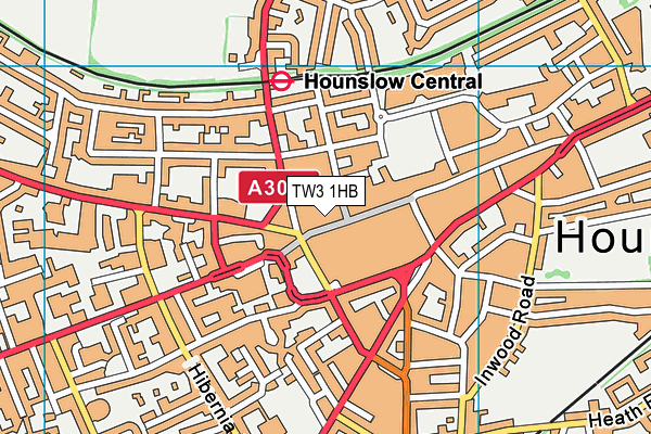 TW3 1HB map - OS VectorMap District (Ordnance Survey) TW3 1HB map - OS VectorMap District (Ordnance Survey)