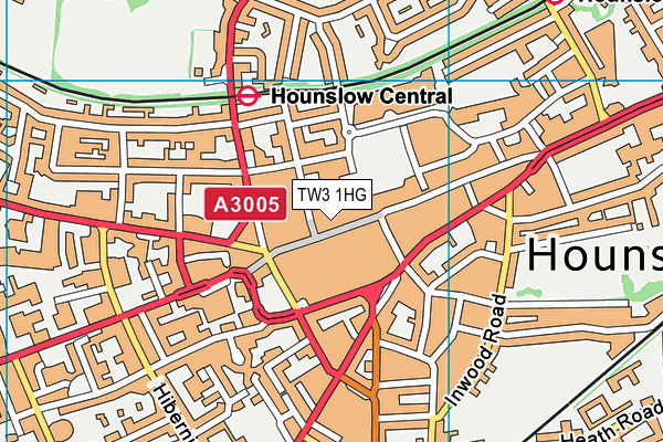 TW3 1HG map - OS VectorMap District (Ordnance Survey) TW3 1HG map - OS VectorMap District (Ordnance Survey)