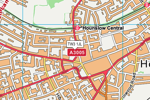 TW3 1JL map - OS VectorMap District (Ordnance Survey)
