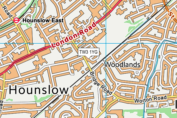 TW3 1YG map - OS VectorMap District (Ordnance Survey)