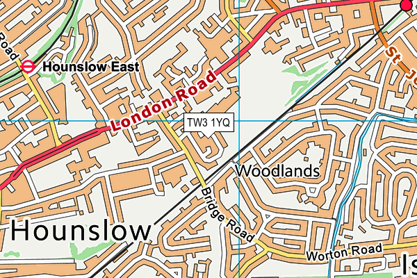 TW3 1YQ map - OS VectorMap District (Ordnance Survey)