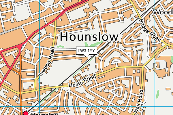 TW3 1YY map - OS VectorMap District (Ordnance Survey) TW3 1YY map - OS VectorMap District (Ordnance Survey)