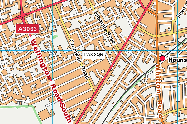TW3 3QR map - OS VectorMap District (Ordnance Survey) TW3 3QR map - OS VectorMap District (Ordnance Survey)