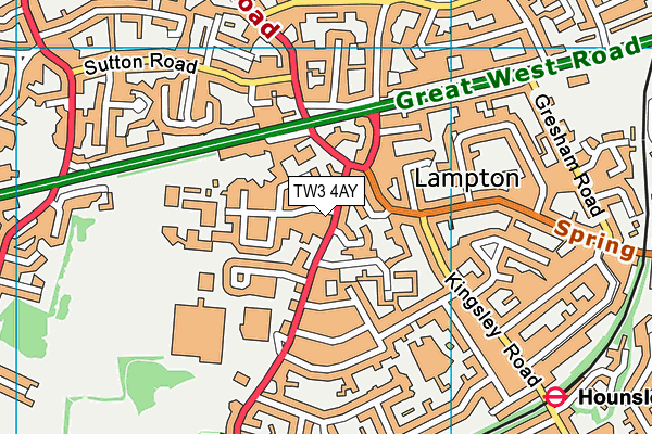 TW3 4AY map - OS VectorMap District (Ordnance Survey) TW3 4AY map - OS VectorMap District (Ordnance Survey)