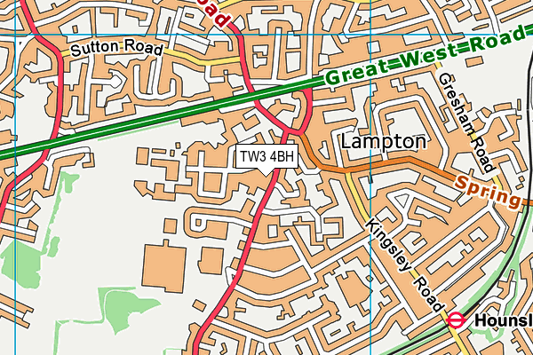 TW3 4BH map - OS VectorMap District (Ordnance Survey) TW3 4BH map - OS VectorMap District (Ordnance Survey)