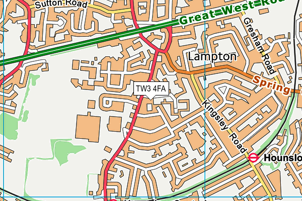 TW3 4FA map - OS VectorMap District (Ordnance Survey) TW3 4FA map - OS VectorMap District (Ordnance Survey)