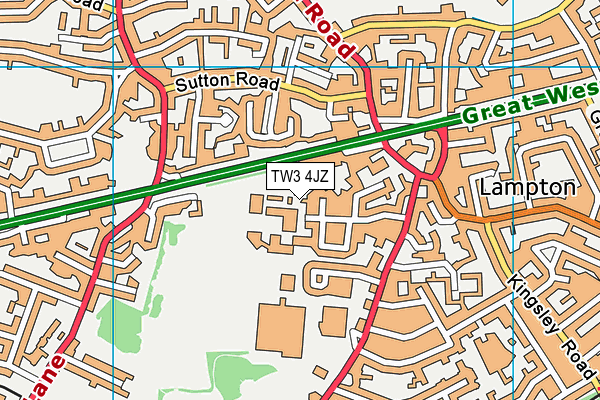 TW3 4JZ map - OS VectorMap District (Ordnance Survey) TW3 4JZ map - OS VectorMap District (Ordnance Survey)