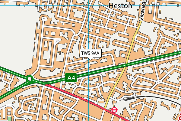 TW5 9AA map - OS VectorMap District (Ordnance Survey)