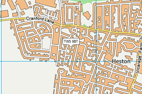 TW5 9BT map - OS VectorMap District (Ordnance Survey) TW5 9BT map - OS VectorMap District (Ordnance Survey)
