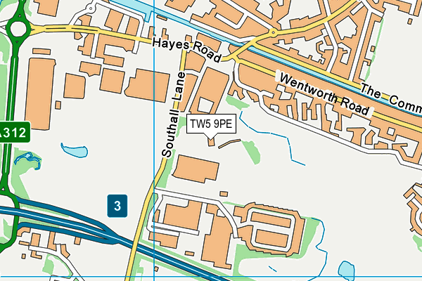 TW5 9PE map - OS VectorMap District (Ordnance Survey) TW5 9PE map - OS VectorMap District (Ordnance Survey)