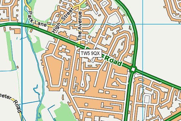 TW5 9QX map - OS VectorMap District (Ordnance Survey) TW5 9QX map - OS VectorMap District (Ordnance Survey)