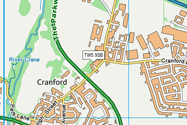 TW5 9SB map - OS VectorMap District (Ordnance Survey)