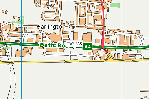TW6 2AS map - OS VectorMap District (Ordnance Survey)