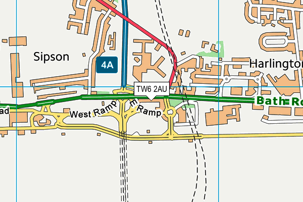 TW6 2AU map - OS VectorMap District (Ordnance Survey) TW6 2AU map - OS VectorMap District (Ordnance Survey)