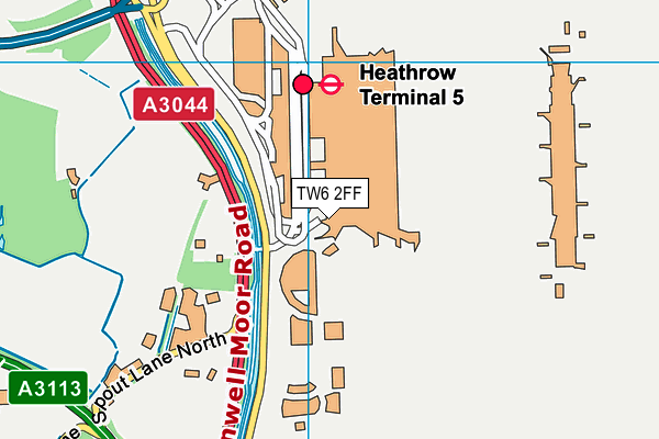 TW6 2FF map - OS VectorMap District (Ordnance Survey)