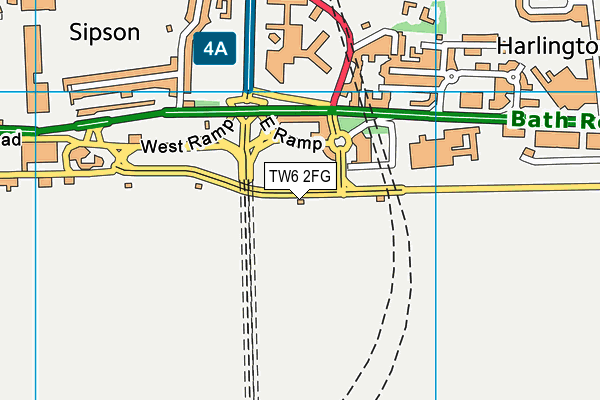 TW6 2FG map - OS VectorMap District (Ordnance Survey) TW6 2FG map - OS VectorMap District (Ordnance Survey)