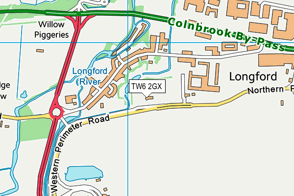 TW6 2GX map - OS VectorMap District (Ordnance Survey) TW6 2GX map - OS VectorMap District (Ordnance Survey)