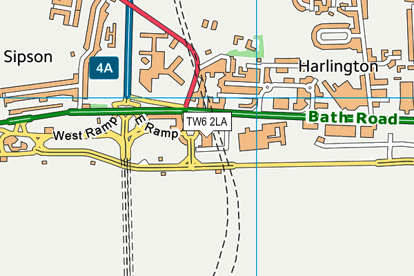 TW6 2LA map - OS VectorMap District (Ordnance Survey)