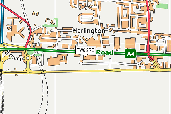 TW6 2RE map - OS VectorMap District (Ordnance Survey)