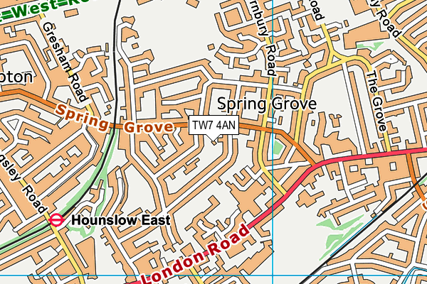 TW7 4AN map - OS VectorMap District (Ordnance Survey)