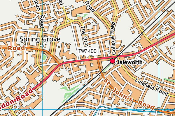 TW7 4DD map - OS VectorMap District (Ordnance Survey) TW7 4DD map - OS VectorMap District (Ordnance Survey)