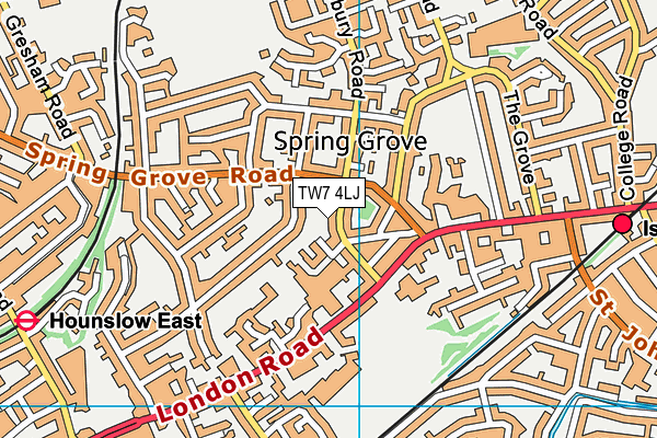 TW7 4LJ map - OS VectorMap District (Ordnance Survey)