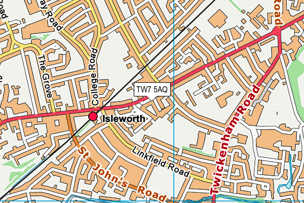 TW7 5AQ map - OS VectorMap District (Ordnance Survey)