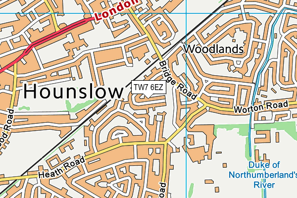 TW7 6EZ map - OS VectorMap District (Ordnance Survey)