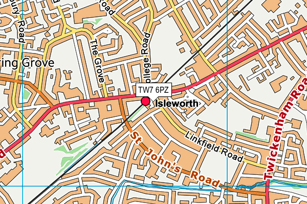 TW7 6PZ map - OS VectorMap District (Ordnance Survey) TW7 6PZ map - OS VectorMap District (Ordnance Survey)