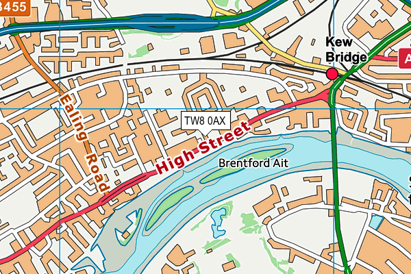 TW8 0AX map - OS VectorMap District (Ordnance Survey)