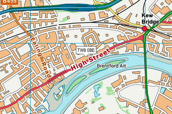 TW8 0BE map - OS VectorMap District (Ordnance Survey)