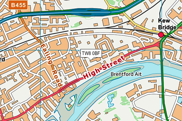 TW8 0BF map - OS VectorMap District (Ordnance Survey)
