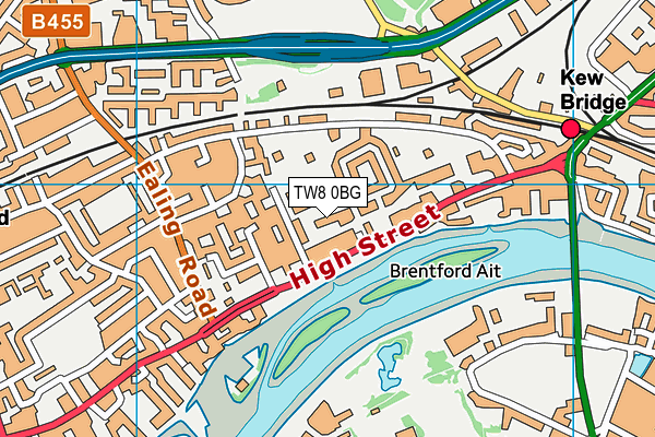 TW8 0BG map - OS VectorMap District (Ordnance Survey)