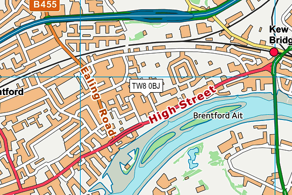 TW8 0BJ map - OS VectorMap District (Ordnance Survey)