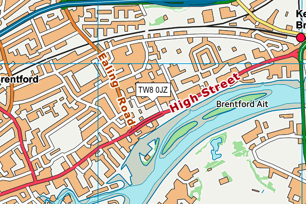 TW8 0JZ map - OS VectorMap District (Ordnance Survey)