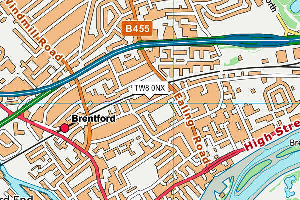 TW8 0NX map - OS VectorMap District (Ordnance Survey)