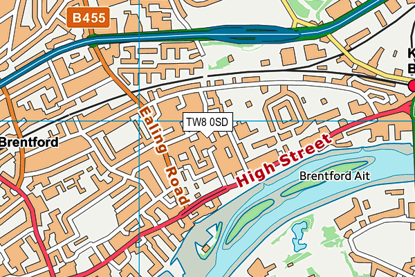 TW8 0SD map - OS VectorMap District (Ordnance Survey)