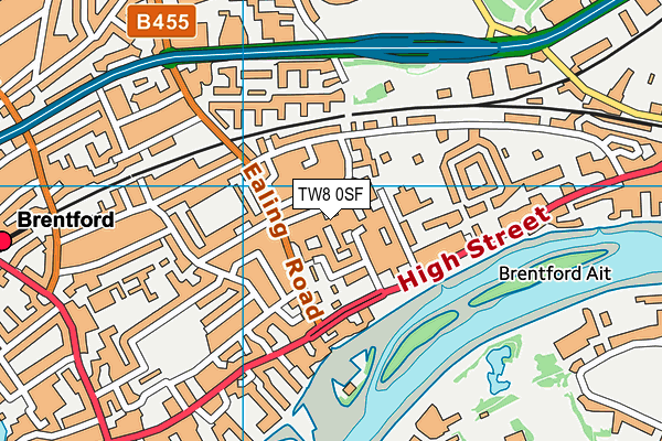 TW8 0SF map - OS VectorMap District (Ordnance Survey)