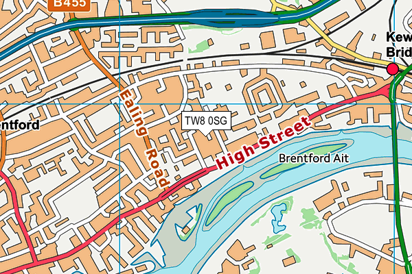 TW8 0SG map - OS VectorMap District (Ordnance Survey)