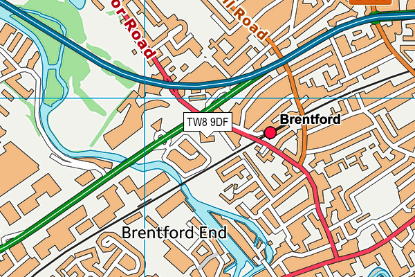 TW8 9DF map - OS VectorMap District (Ordnance Survey)