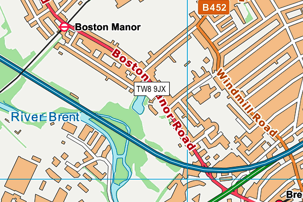 TW8 9JX map - OS VectorMap District (Ordnance Survey)