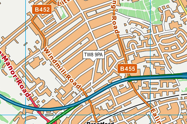 TW8 9PA map - OS VectorMap District (Ordnance Survey) TW8 9PA map - OS VectorMap District (Ordnance Survey)