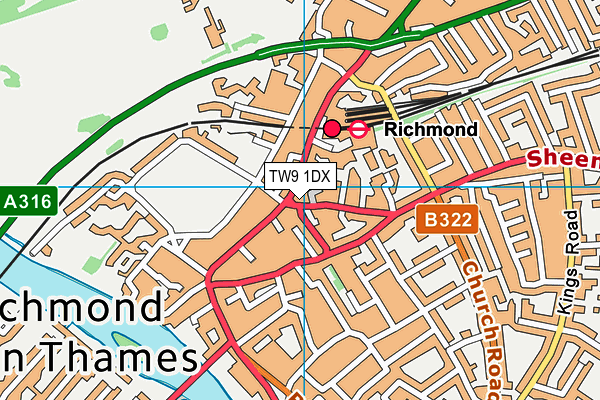 TW9 1DX map - OS VectorMap District (Ordnance Survey) TW9 1DX map - OS VectorMap District (Ordnance Survey)