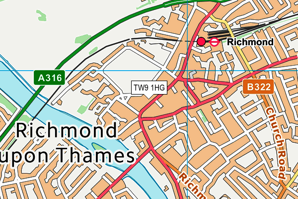 TW9 1HG map - OS VectorMap District (Ordnance Survey)