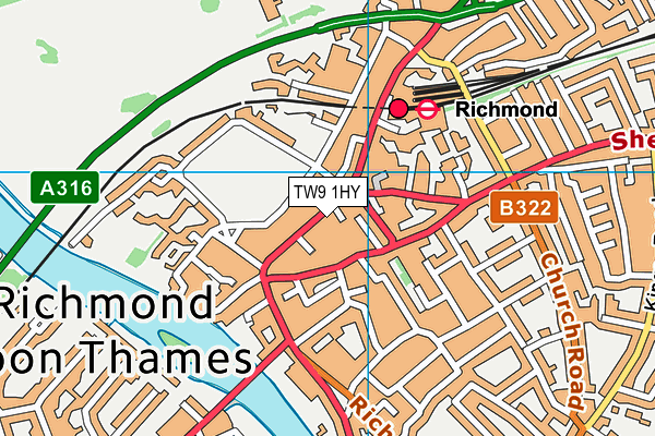 TW9 1HY map - OS VectorMap District (Ordnance Survey) TW9 1HY map - OS VectorMap District (Ordnance Survey)